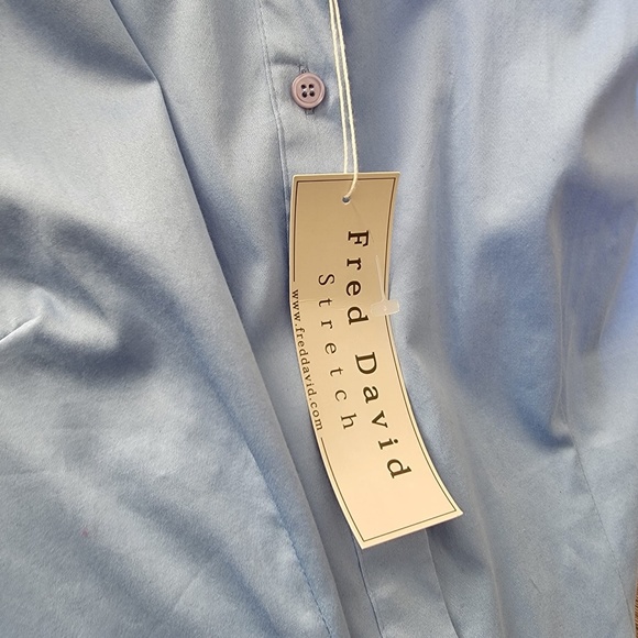 Fred David - Blue Shirt with unique sleeve detailing - Picture 5 of 5